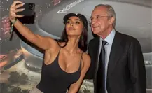 Kim Kardashian estuvo de visita en el Santiago Bernabéu