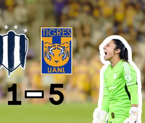 Tigres Femenil amargó la despedida de Rebeca Bernal con goleada sobre Rayadas en el Clásico Regio 42.