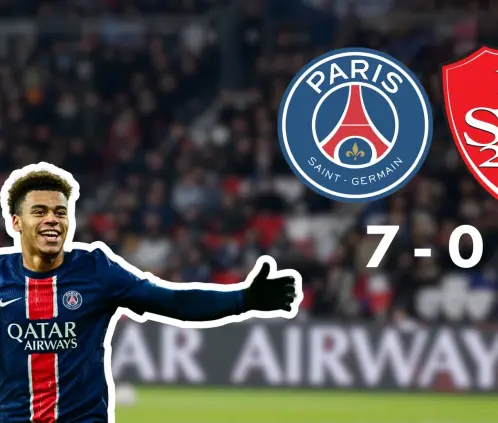 El PSG pasó por encima del Brest para meterse a los octavos de final de la Champions League.