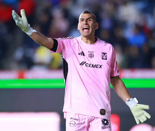 Nahuel Guzmán protestó enérgicamente contra el arbitraje tras la eliminación de Tigres en Concachampions. Getty Images Nahuel Guzmán protestó enérgicamente contra el arbitraje tras la eliminación de Tigres en Concachampions. Getty Images