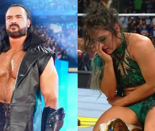 Drew McIntyre y Lyra Valkyria cerraron el Backlash 2025 con un serio golpe en la cabeza y la nariz rota respectivamente. @WWE Drew McIntyre y Lyra Valkyria cerraron el Backlash 2025 con un serio golpe en la cabeza y la nariz rota respectivamente. @WWE