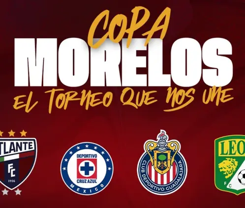 Atlante, Chivas, Cruz Azul y León se enfrentarán en la Copa Morelos 2025 (Atlante x) Atlante, Chivas, Cruz Azul y León se enfrentarán en la Copa Morelos 2025 (Atlante x)