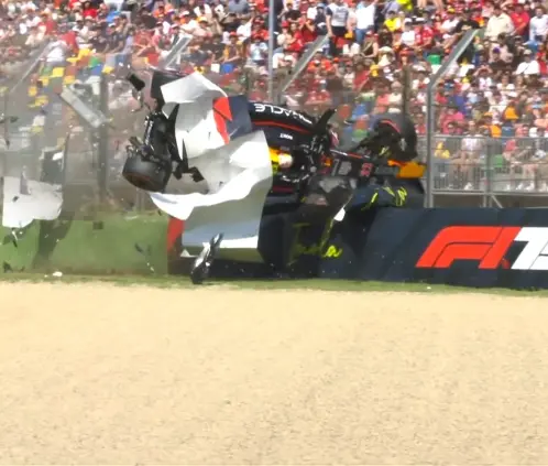 Yuki Tsunoda de Red Bull sufrió un terrible choque en el arranque de las clasificatorias del GP Emilia-Romaña. @F1 Yuki Tsunoda de Red Bull sufrió un terrible choque en el arranque de las clasificatorias del GP Emilia-Romaña. @F1