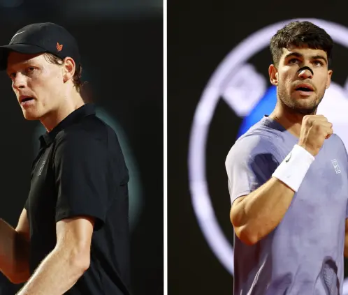 Jannik Sinner y Carlos Alcaraz se enfrentarán en la gran final del Masters de Roma, en uno de los partidos que más expectativa generan. Jannik Sinner y Carlos Alcaraz se enfrentarán en la gran final del Masters de Roma, en uno de los partidos que más expectativa generan.