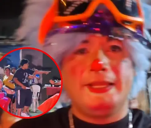 Un desadaptado convirtio una fiesta en momentos de pánico (Facebook: TrazTrakatelaz) Un desadaptado convirtio una fiesta en momentos de pánico (Facebook: TrazTrakatelaz)