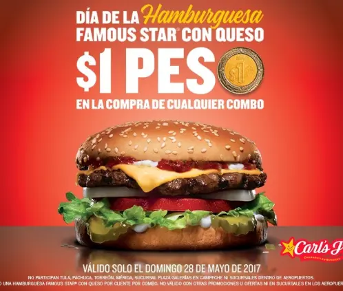 El día de la hamburguesa se celebrará en México el 28 de mayo. @CarlsJrMx El día de la hamburguesa se celebrará en México el 28 de mayo. @CarlsJrMx