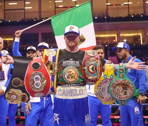 El Canelo Álvarez dio a conocer que su pelea de septiembre contra Terence Crawford marcará su regreso a Las Vegas. Getty Images