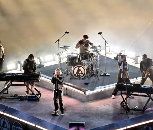 Linkin Park protagonizó el show previo a la Final de la Champions League. Getty Images Linkin Park protagonizó el show previo a la Final de la Champions League. Getty Images