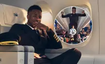 Vinicius Jr. juega futbol en un avión para nueva campaña publicitaria