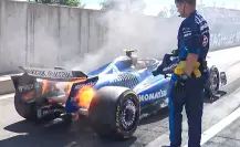 Williams de Carlos Sainz se incendia antes del GP de Austria y queda fuera de la carrera