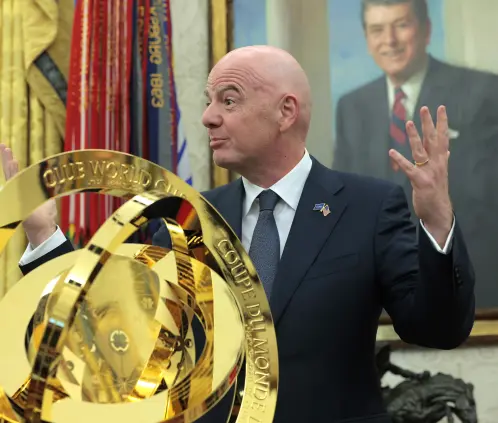 Gianni Infantino, Presidente de la FIFA, sorprendió al revelar su apoyo al Monterrey en el Mundial de Clubes. Getty Images Gianni Infantino, Presidente de la FIFA, sorprendió al revelar su apoyo al Monterrey en el Mundial de Clubes. Getty Images
