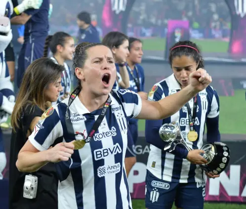 Van Dongen se convirtió en una referente de Rayadas (Azael Rodriguez/Getty Images)