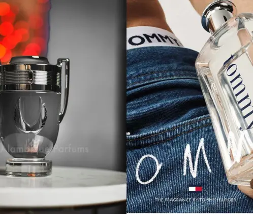 Invictus y Tommy Hilfiger perfumes. Imágenes publicitarias. Invictus y Tommy Hilfiger perfumes. Imágenes publicitarias.