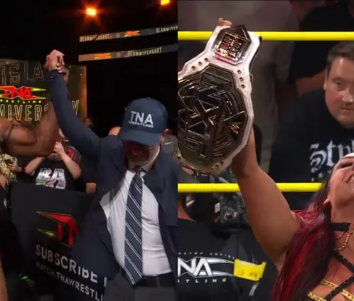 Trick Williams y Jacy Jane cerraron el Slammiversary llevándose los máximos campeonatos de la TNA a WWE. @ThisIsTNA Trick Williams y Jacy Jane cerraron el Slammiversary llevándose los máximos campeonatos de la TNA a WWE. @ThisIsTNA