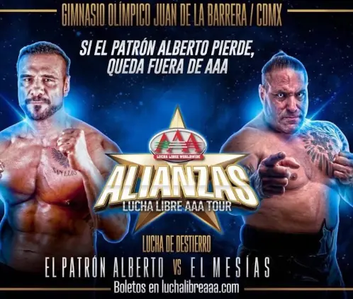 Alberto El Patrón puede ser despedido de la Triple A si llega a perder con El Mesías. @luchalibreaaa Alberto El Patrón puede ser despedido de la Triple A si llega a perder con El Mesías. @luchalibreaaa