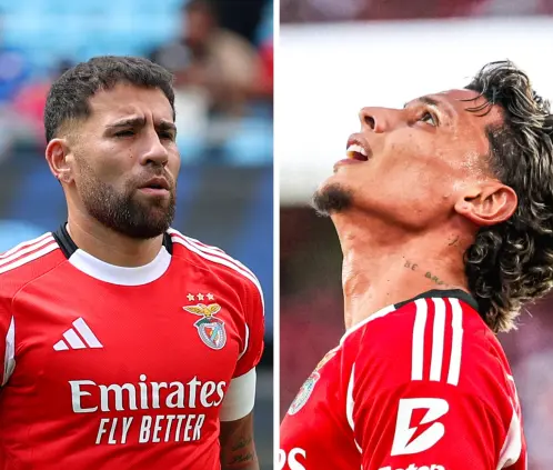 El inesperado gesto de Nicolás Otamendi con Richard Ríos en su debut con Benfica (Foto: slbenfica Instagram)