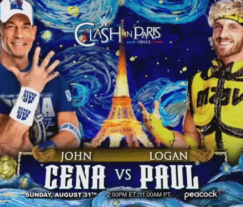 John Cena encabezará Clash in Paris enfrentando al influencer Logan Paul, en lo que será su última lucha en Europa. @WWE John Cena encabezará Clash in Paris enfrentando al influencer Logan Paul, en lo que será su última lucha en Europa. @WWE