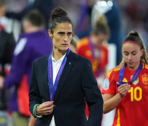 Montse Tomé fue despedida de su cargo en la Selección Femenil de España tras la polémica de excluir a Jenni Hermoso de la Eurocopa. Getty Images
