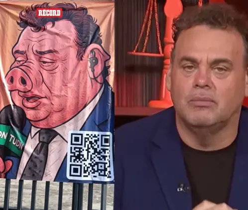 David Faitelson provoca el enojo del Cruz Azul: Afición le hizo una manta (Foto: Récord)