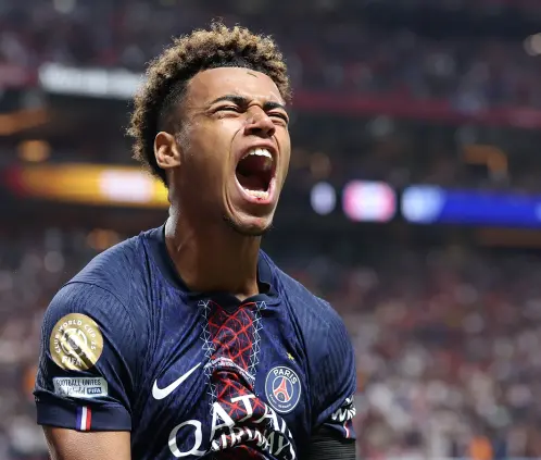 Désiré Doué, la joya del PSG que juega sin contrato de botas (Photo by Kevin C. Cox/Getty Images)