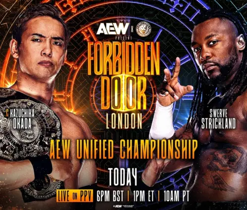 Okada y Swerve Strickland protagonizarán el combate estelar de Forbidden Door de AEW. @AEW