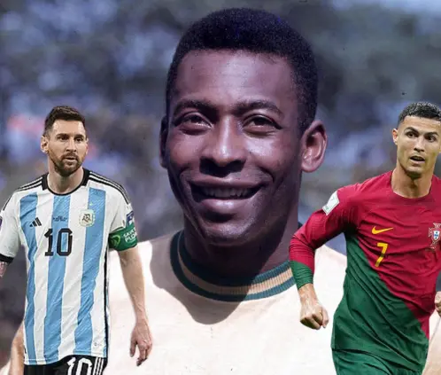 Pelé, Messi y Cristiano Ronaldo. Canva images. Pelé, Messi y Cristiano Ronaldo. Canva images.