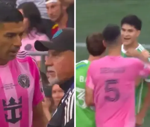 MLS evita sanción ejemplar a Luis Suárez y Sergio Busquets por escándalo en Leagues Cup (Foto: Captura Apple TV) MLS evita sanción ejemplar a Luis Suárez y Sergio Busquets por escándalo en Leagues Cup (Foto: Captura Apple TV)