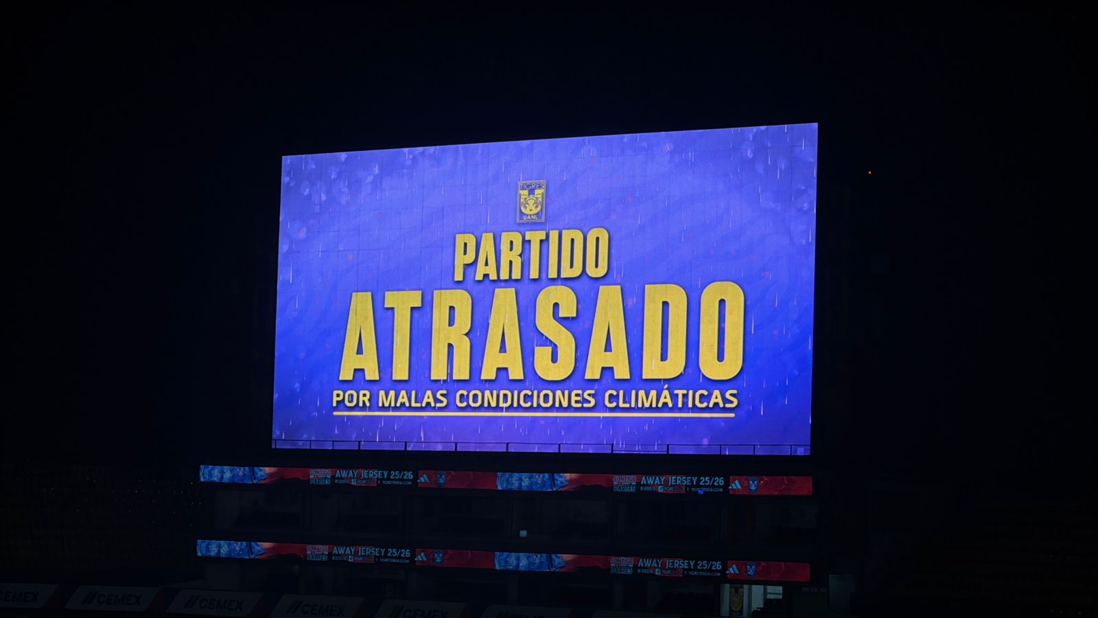 Partido atrasado por condiciones climatológicas Partido atrasado por condiciones climatológicas