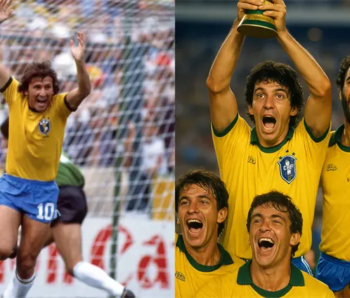 Brasil en España 1982. Imagen generada por IA. ChatGPT.