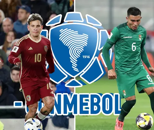 Venezuela y Bolivia aspiran al último boleto que otorga Conmebol, para disputar el repechaje rumbo al Mundial 2026. Venezuela y Bolivia aspiran al último boleto que otorga Conmebol, para disputar el repechaje rumbo al Mundial 2026.