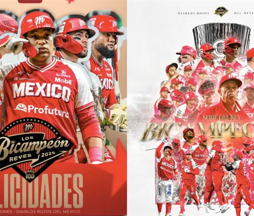 Diablos Rojos del México campeones. Imágenes de Instagram.