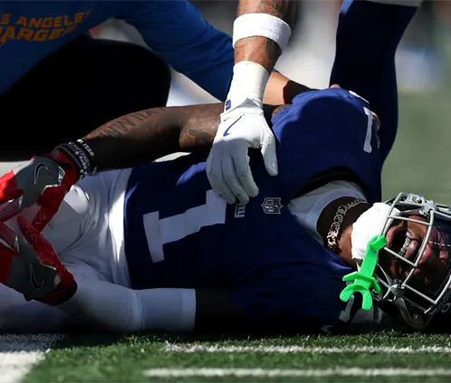 Malik Nabers sufre grave lesión y dice adiós a la temporada  (Photo by Ishika Samant/Getty Images)