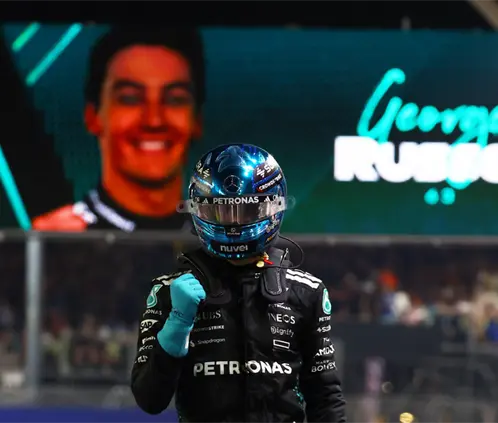 George Russell ganó la clasificatoria del GP de Singapur. Getty Images