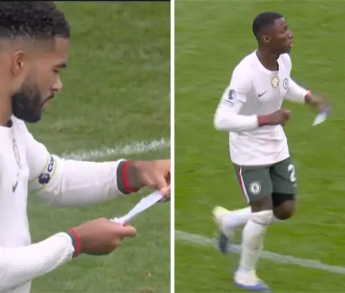 Insólito: Chelsea le ganó al Nottingham Forest usando un papelito (Foto: Captura Premier Insólito: Chelsea le ganó al Nottingham Forest usando un papelito (Foto: Captura Premier