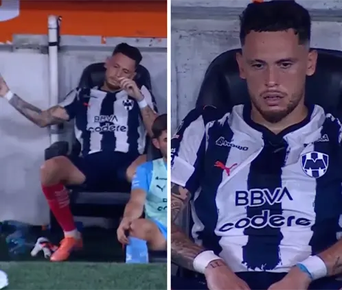 Lucas Ocampos explota y hace berrinche en el Monterrey vs Juárez (Foto: Captura Transmisión Monterrey vs Juárez) Lucas Ocampos explota y hace berrinche en el Monterrey vs Juárez (Foto: Captura Transmisión Monterrey vs Juárez)